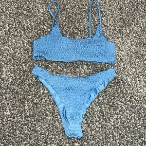 Blue Crinkle Bikini